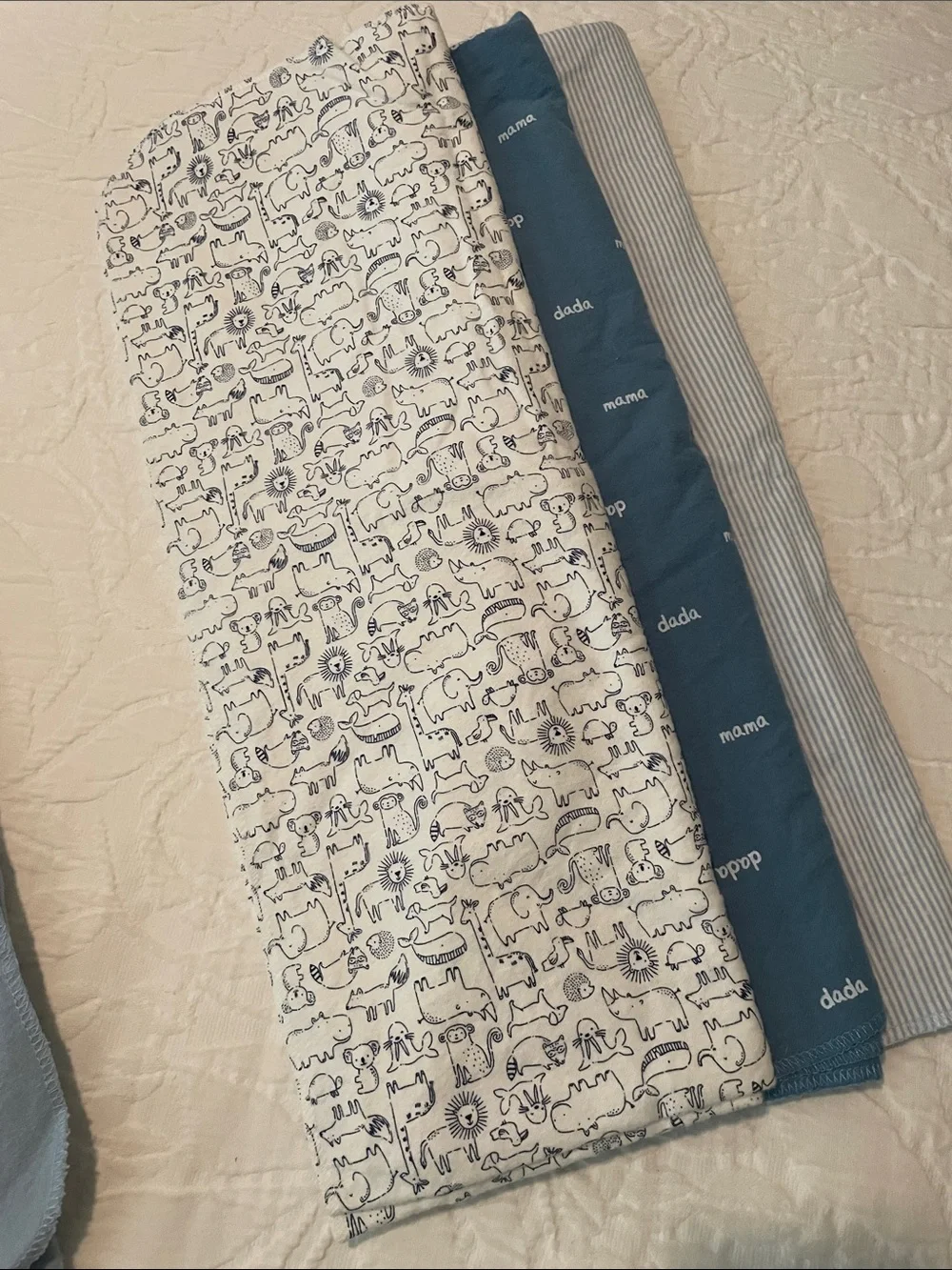 Blue and White Kids blanket Set